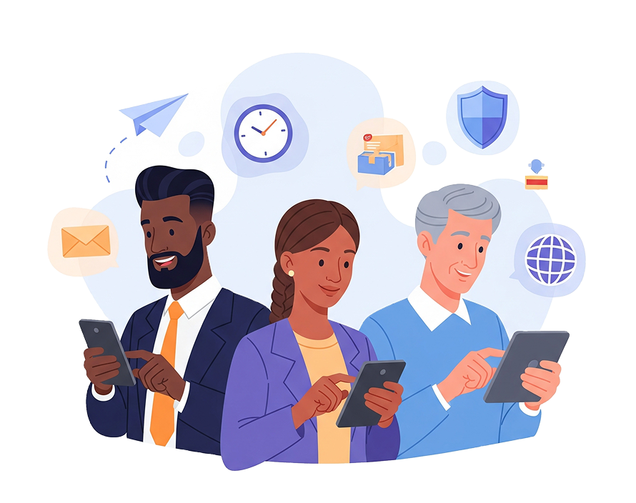 People using messaging service